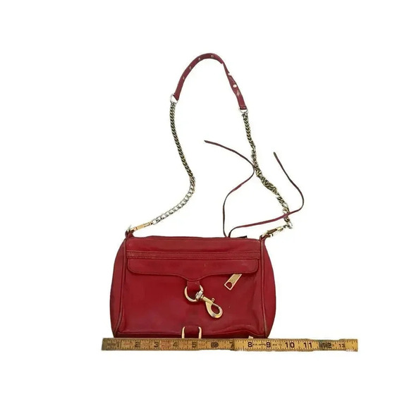 Rebecca Minkoff Mini MAC Red Genuine Leather Fringe Cross-Body Handbag - Picture 1 of 8
